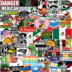 100pcs Mexican Hardhat Stickers, Funny Vinyl Mexico Tool Box Stickers, Design for Helmet Hood Laptop Water Bottle, Mexico Pride Patriotic Decals for Men Adults Ironworkers Lineman Oilfield Electrician