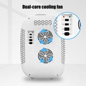 Wgwioo Mini Fridge 20 Liter, Mirror & LED Design, AC/DC Portable Beauty Fridge, Thermoelectric Cooler and Warmer for Skincare, Bedroom and Travel, White