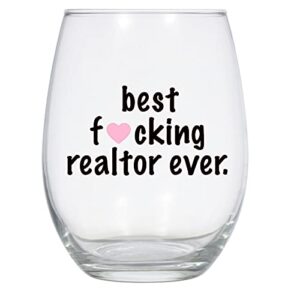 best fucking realtor ever wine glass, 21 oz, real estate agent, realtor, real estate broker gift