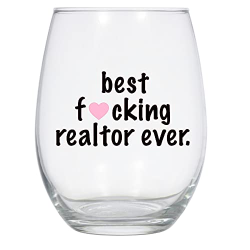 Best Fucking Realtor Ever Wine Glass, 21 Oz, Real Estate Agent, Realtor, Real Estate Broker Gift