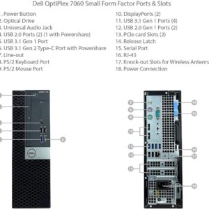 Dell Optiplex 7060 SFF Business Desktop i7-8700 UP to 4.60GHz 32GB DDR4 New 1TB NVMe M.2 SSD Wireless Keyboard Mouse Built in WiFi BT Dual Monitor Support Win10 Pro (Renewed)