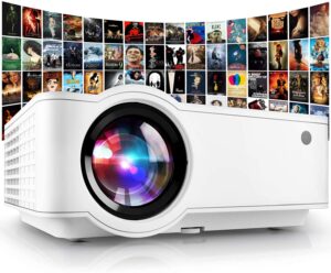 mini projector 5500 lux 210" video projector 1080p with projector screen