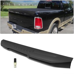 hecasa air design tailgate spoiler compatible with 2009-2021 dodge ram classic 1500 2500 3500 replacement for #ch06a16 black cap molding top protector