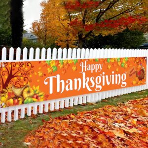 katchon, happy thanksgiving yard banner - xtralarge, 120x20 inch | thanksgiving banner outdoor, thanksgiving outdoor decorations | thanksgiving yard signs backdrop for thanksgiving yard decorations