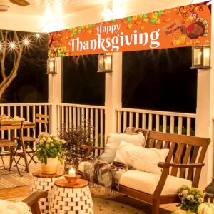 KatchOn, Happy Thanksgiving Yard Banner - Xtralarge, 120x20 Inch | Thanksgiving Banner Outdoor, Thanksgiving Outdoor Decorations | Thanksgiving Yard Signs Backdrop for Thanksgiving Yard Decorations