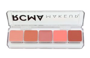 rcma 5 part "series favorites" palette cream blush #1, highly pigmented & blendable shades of pink, cheek blush for professional makeup artists