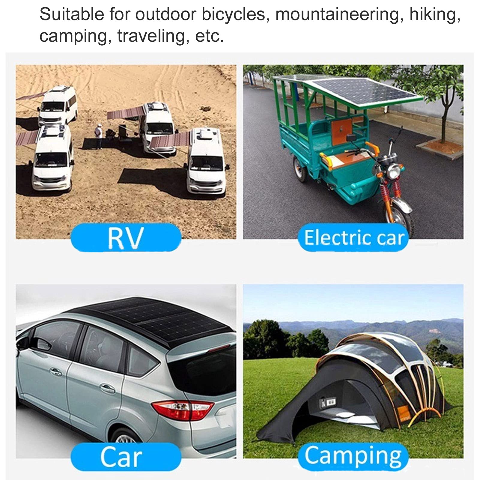 40W 18V IP65 Monocrystalline Solar & Wind Power Solar Panels Silicon Flexible Solar Panel with 20A Solar Charge Controller for Outdoor BikingMountaineeringHiking