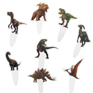 Dinosaur Cupcake Toppers and Wrappers 48 pcs Jurassic Park Cupcake Toppers for Dinosaur Themed Birthday Party