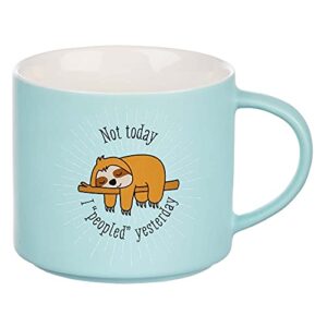 bless your soul xl blue coffee mug i peopled yesterday, funny birthday gifts for women/men, mom, dad co-worker, retro-inspired designs - 15oz cup