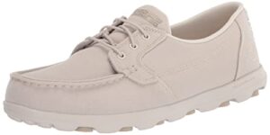 skechers women's on-the-go 2.0-bungee boat shoe, natural, 7.5
