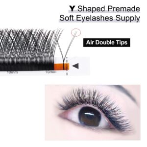 ACTROL YY Eyelashes Extension Lashes Black D Curl 0.05mm 9mm Mixed Lash Volume Extension Easy Fans Y Shaped Premade Soft Eyelashes Supply