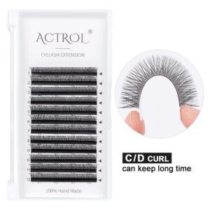 ACTROL YY Eyelashes Extension Lashes Black D Curl 0.05mm 9mm Mixed Lash Volume Extension Easy Fans Y Shaped Premade Soft Eyelashes Supply