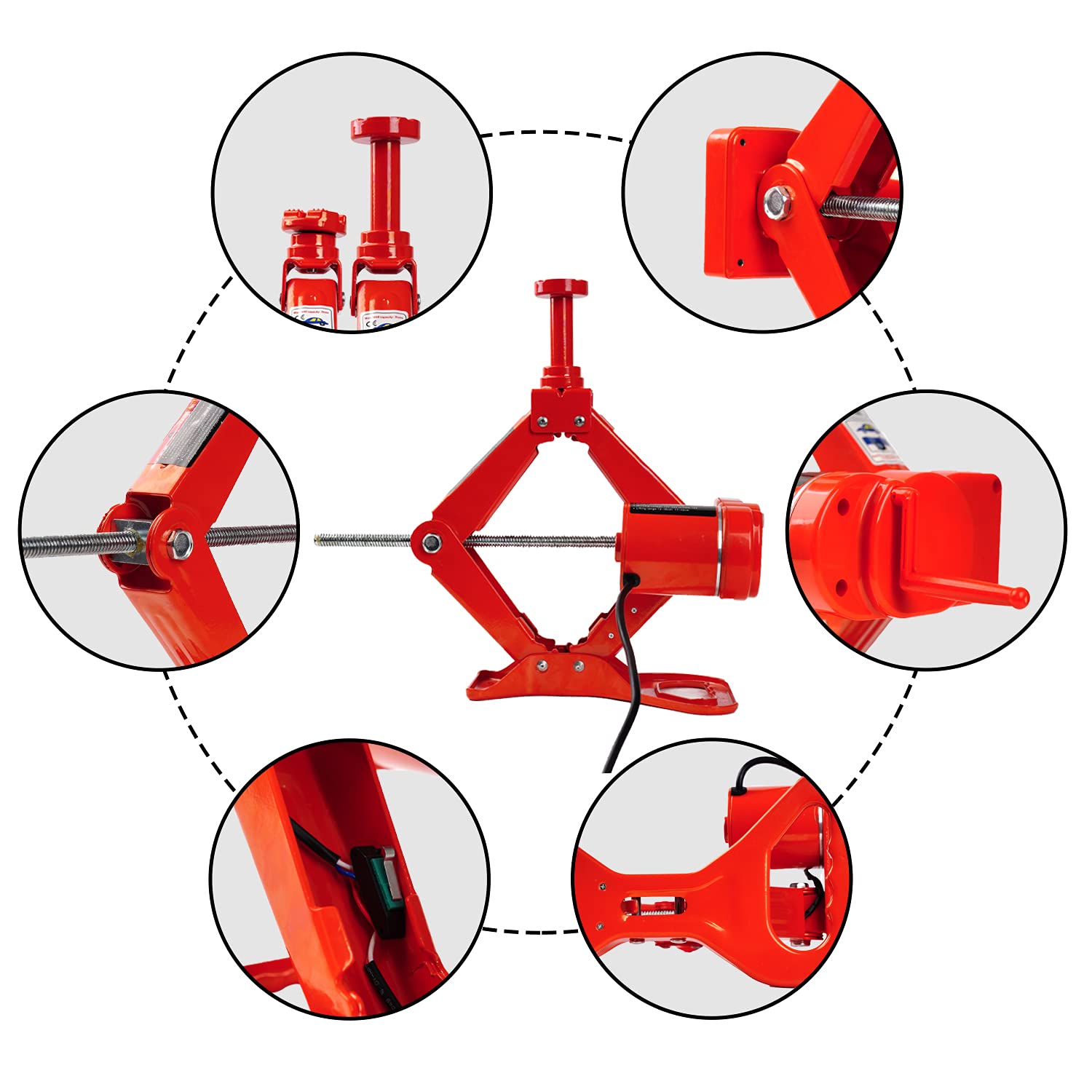 Mautyke Electric Car Jack Kit - 3 Ton Auto Scissor Car Lift Jack Portable Air Floor Jack Automatic Trailer Jack Stand Emergency Tire Repair Tool Kit