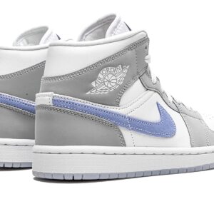 Nike Women's WMNS Air Jordan 1 Mid Wolf Grey/Aluminum, White/Aluminum/Wolf Grey, 11.5W