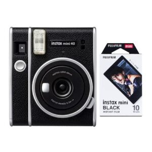 fujifilm instax mini 40 instant film camera with black framed film (10 exposures) bundle (2 items)