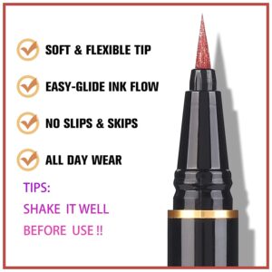 UCANBE 7 Colors Shimmer Liquid Eyeliner Makeup Set, Metallic Satin Finish Colorful Sparkling Eye Liner Pen, Long Lasting High Pigmented with Waterproof & Smudge Proof Formula