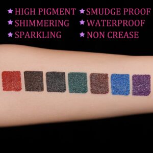 UCANBE 7 Colors Shimmer Liquid Eyeliner Makeup Set, Metallic Satin Finish Colorful Sparkling Eye Liner Pen, Long Lasting High Pigmented with Waterproof & Smudge Proof Formula