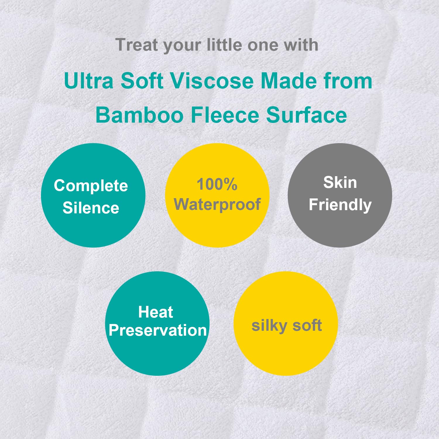 Waterproof Bamboo Viscose Quilted Crib Mattress Encasement Zippered Crib Mattress Protector, Breathable and Absorbent, 6 Sides Fully Encased Crib Mattress Cover, 2 Pack, Bamboo Viscose