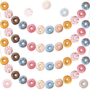 donut theme party banner 4 pieces donut banner donut garland donut party decorations for donut theme birthday party christmas new year baby shower party favors(cute style)