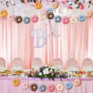 Donut Theme Party Banner 4 Pieces Donut Banner Donut Garland Donut Party Decorations for Donut Theme Birthday Party Christmas New Year Baby Shower Party Favors(Cute Style)