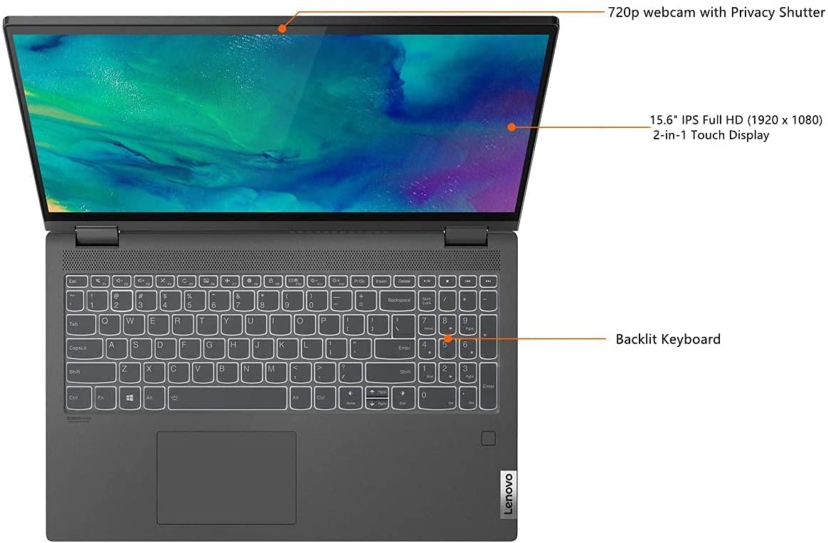 Lenovo 2021 Newest Flex 5 15.6" FHD 2-in-1 Touchscreen Laptop | 8-core AMD Ryzen 7 5700U(Beat i7-10750H) | Fingerprint | Type-C | Backlit Keyboard | w/Accessories (16GB RAM | 1TB PCIe SSD)