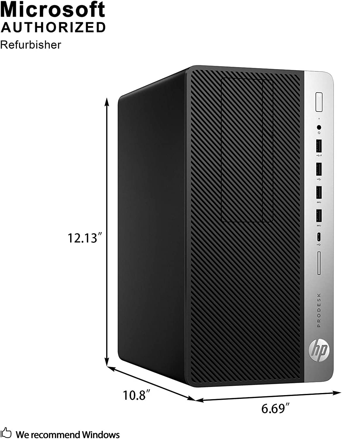 HP EliteDesk 800 G3 Tower Computer, Intel i7-6700, 16GB RAM, 1TB SSD, DisplayPort, DVD-RW, USB-Type-C, Wi-Fi, Bluetooth - Windows 10 Pro (Renewed)