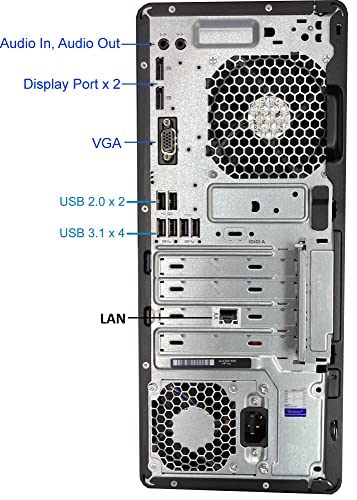 HP EliteDesk 800 G3 Tower Computer, Intel i7-6700, 32GB RAM, 256GB SSD, DisplayPort, DVD-RW, USB-Type-C, Wi-Fi, Bluetooth - Windows 10 Pro (RENEWED)