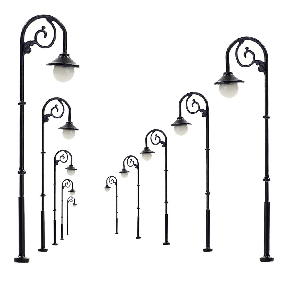 LYM58 10pcs Model Railway Single Head Street Lgiht HO Scale 63mm or 2.48inch Lamppost LEDs