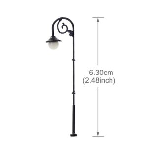 LYM58 10pcs Model Railway Single Head Street Lgiht HO Scale 63mm or 2.48inch Lamppost LEDs