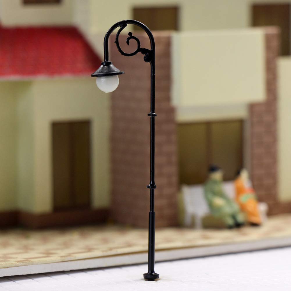 LYM58 10pcs Model Railway Single Head Street Lgiht HO Scale 63mm or 2.48inch Lamppost LEDs