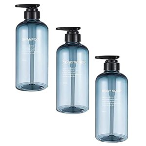 Healifty 3pcs Shampoo Bottle Hand Soap Bottle Empty Lotion Bottles Lotion Container Hair Bottle Push Type Bottle Toiletries Blue Soap Dispenser Shampoo Container The Pet Liquid Perfume