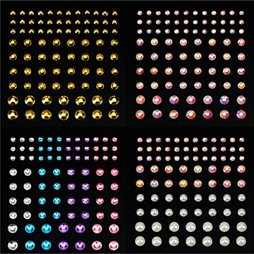 12 Sheets Face Jewels Rhinestones Crystal Stickers+15g Chunky and Fine Mix Glitter, Eye Face Body Rave Outfits Clothes Gifts for Women, Mermaid Gems Rave Festival Accessories, Makeup