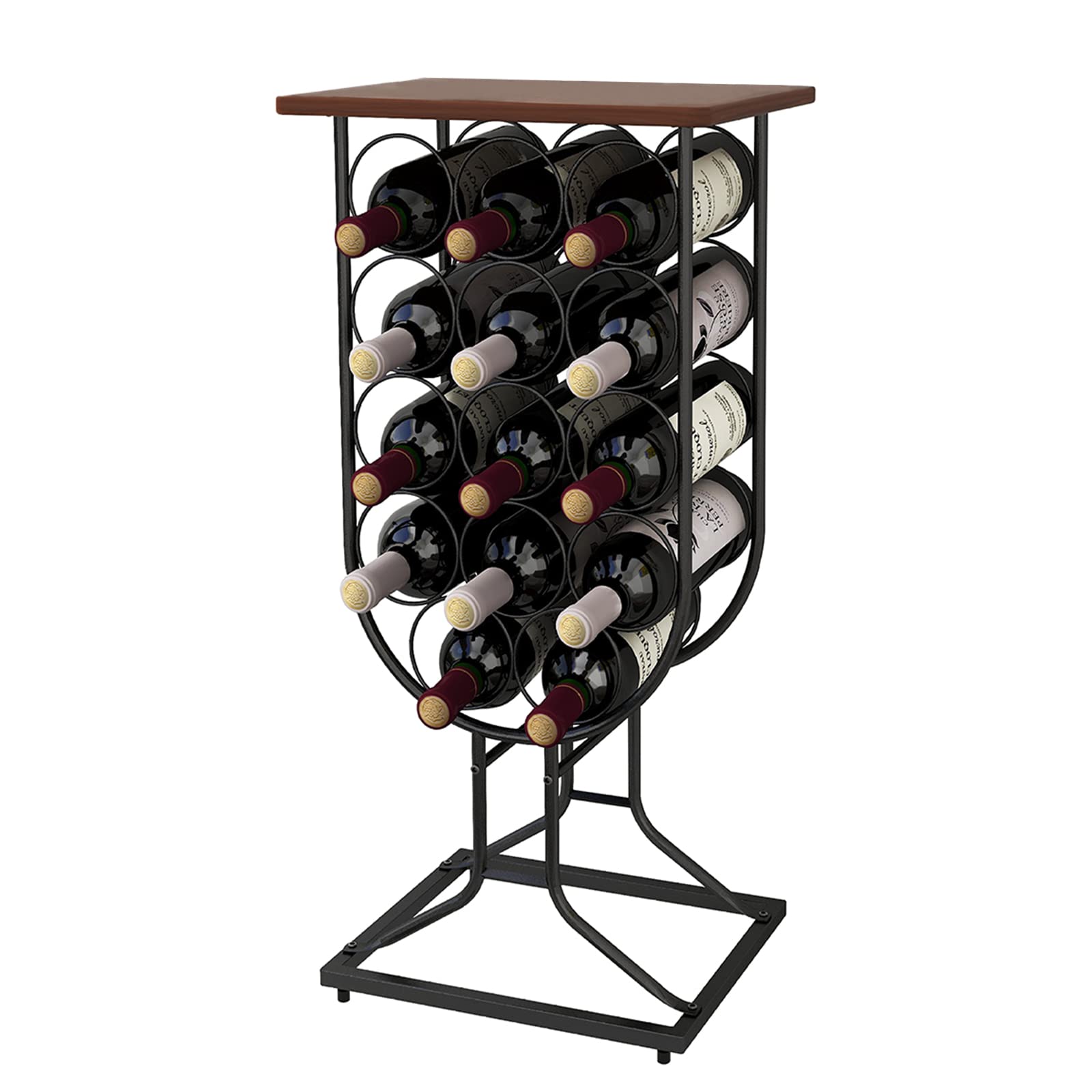 Taleco Gear Freestanding, Wine Stand Rustic Style, Holds 14 Bottles of Wine, freestanding Floor, Decorative Wine Storage Rack, Stackable Metal Wine Rack