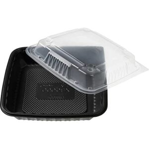 [75 sets] pp pebble box serving tray and vented lid (9x9" 1 compartment) lunch box, food container