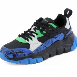 Mazino Sphene Fashion Chunky Sneakers for Men -Men's Athleisure Casual Shoes in (Blue/Green /13)