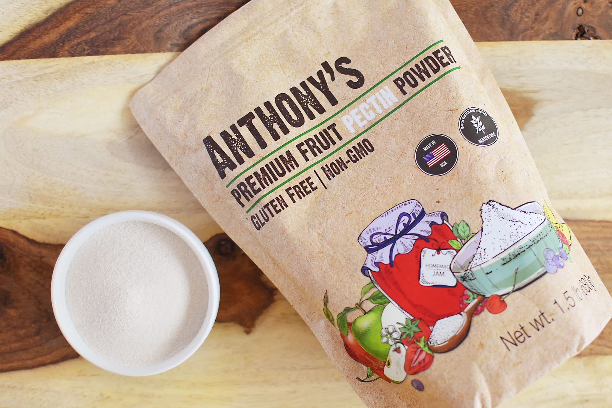 Anthony's Premium Fruit Pectin, 1.5 lb, Gluten Free, Non GMO, Vegan