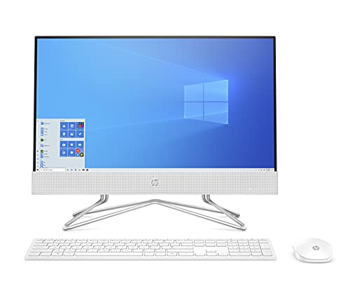 HP 21.5" All-in-One Desktop, AMD Athlon Silver 3050U Processor, AMD Radeon Graphics, 4 GB RAM, 128 GB Storage, Windows 10 Home (22-dd0110, 2021), Snow white