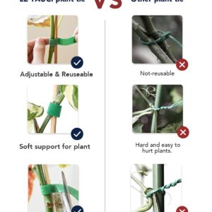 LE TAUCI Plant Ties, Garden Tape for Plant, Reusable Adjustable Thicker Support for Growing, Strong Grip, Tomato Vines Indoor Outdoor, Gardening Gifts for Men (25 ft x 0.47 Inch, 1 roll, Green)