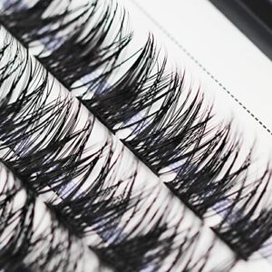 Vayator D Curl/DD Curl Lash Cluster Wispy 8-10-12-14mm Mixed/14-16-18-20mm Mixed Natural Lash Extension Kit for Beginners Lash Clusters Kit Individual Cluster Bond and Seal (14-16-18-20mm Mixed)