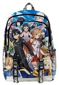 wanhongyue anime sword art online sao 3d printed backpack school bag boys girls student laptop rucksack casual daypack bookbag 1157/6