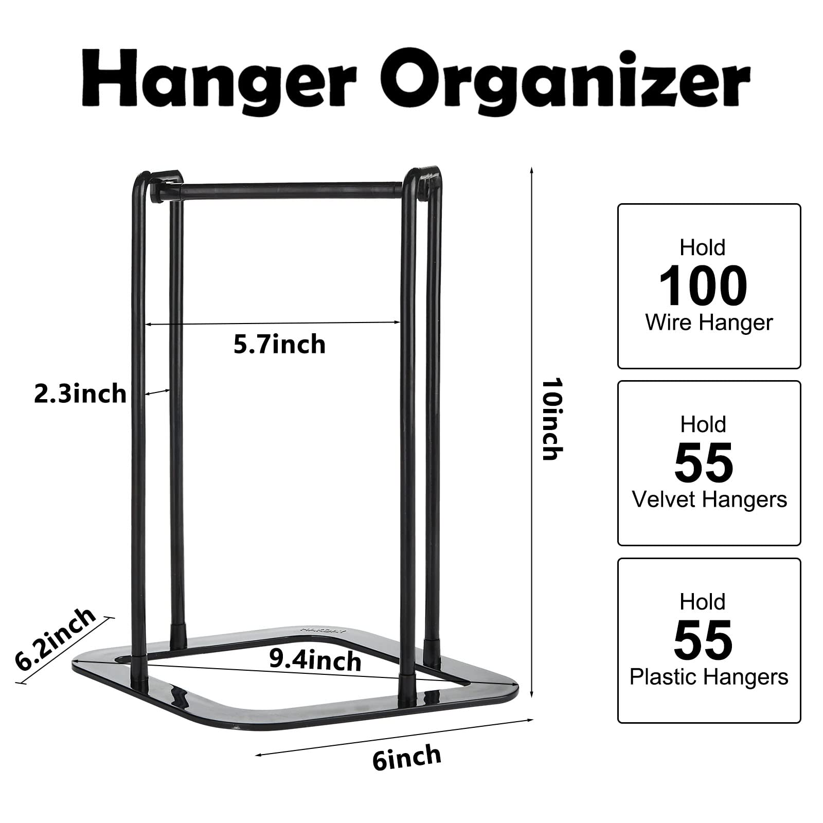 HAKDAY Hanger Storage Rack, Portable Hanger Organizer Rack, Hanger Stacker Hanger Storage Holder Hanger Caddy for Closet Laundry Dry Cleaning Room