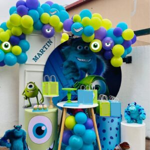 104 pcs Monster Balloons Arch Garland Party Decoration Balloon Blue Purple Fruit Green Balloon Rugrats Party Supplies for Monster Favor Theme Birthday Party Decorations