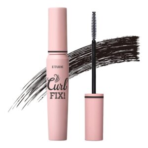 etude curl fix mascara #1 black new | a curl fix mascara that keeps fine eyelashes powerfully curled up for 24 hours by etude's own curl 24h technology