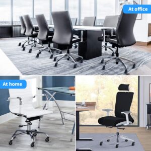 Office Chair Wheels (Set of 5) - Safe for All Floors Including Hardwood - Universal Stem 7/16 Inch (3 inch - Orange)