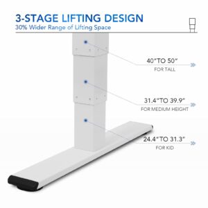 FLEXISPOT Pro Bamboo 3 Stages Dual Motor Electric Standing Desk 55x28 inch Whole-Piece Desk Board Height Adjustable Desk Electric Sit Stand Up Desk Modern Desk (White Frame + Bamboo Desktop)