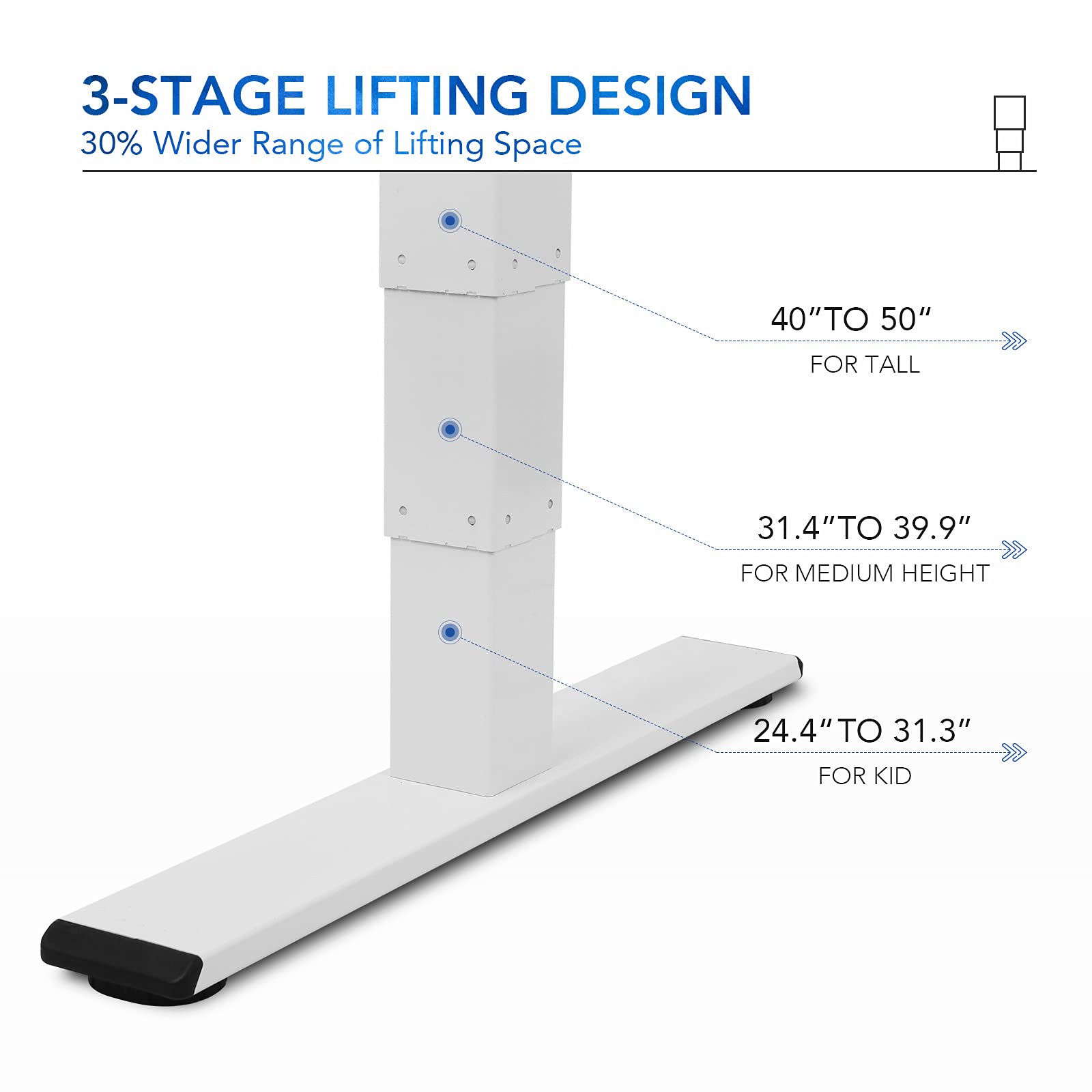 FLEXISPOT Pro Bamboo 3 Stages Dual Motor Electric Standing Desk 55x28 inch Whole-Piece Desk Board Height Adjustable Desk Electric Sit Stand Up Desk Modern Desk (White Frame + Bamboo Desktop)