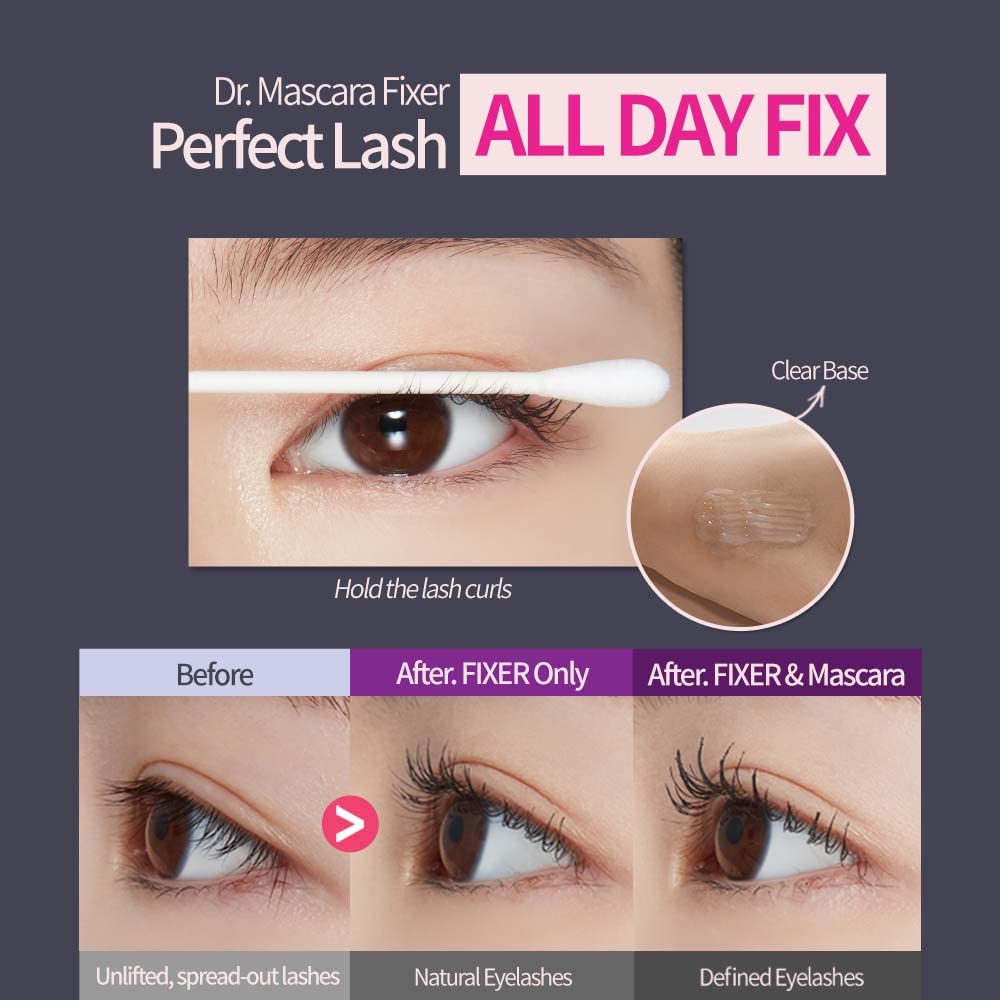 ETUDE Dr. Mascara Fixer For Perfect Lash 01 (Natural Volume Up) NEW 21AD | Long-Lasting Smudge-Proof Mascara Fixer with Care Effect | Eyelash Primer | Korean Makeup