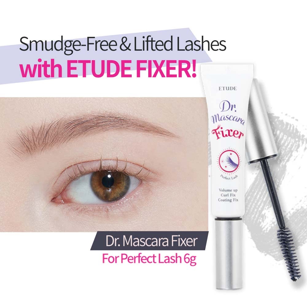 ETUDE Dr. Mascara Fixer For Perfect Lash 01 (Natural Volume Up) NEW 21AD | Long-Lasting Smudge-Proof Mascara Fixer with Care Effect | Eyelash Primer | Korean Makeup