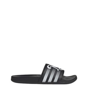 adidas unisex adilette comfort slide sandals, black/white/black,16w/15m