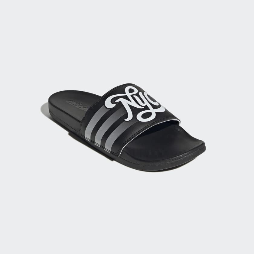 adidas Unisex Adilette Comfort Slide Sandals, Black/White/Black,16W/15M